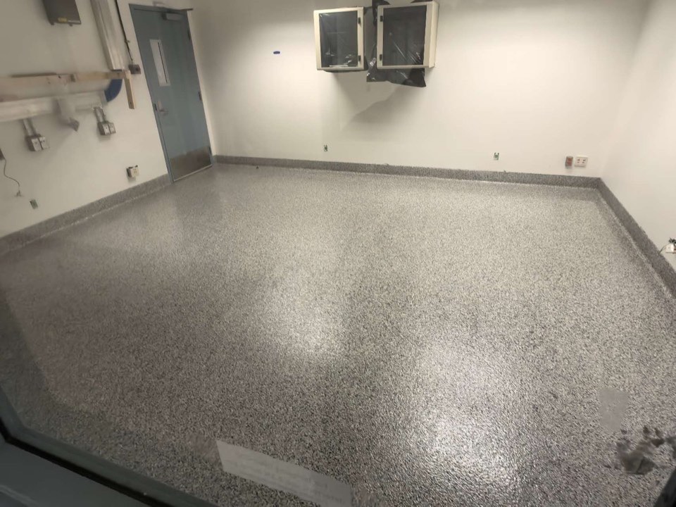After — utility area — Government facility · Coquitlam · Decorative flake