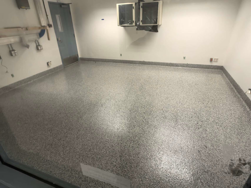 After — utility area — Government facility · Coquitlam · Decorative flake