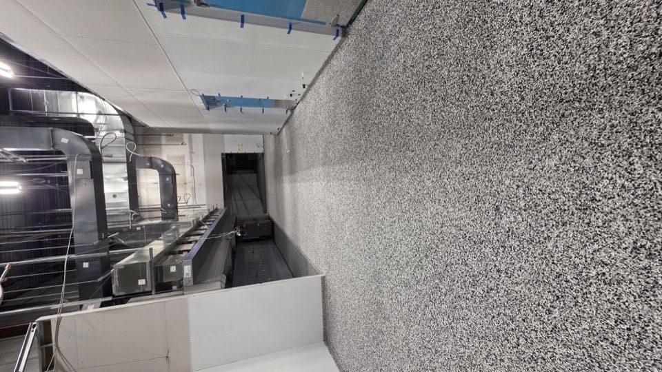 After — seamless flake, drains integrated — Commercial kitchen · Victoria · Decorative flake