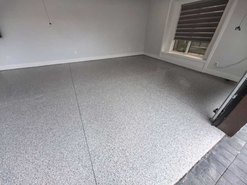 After — flake system, first bay — Parkade · Richmond · Decorative flake