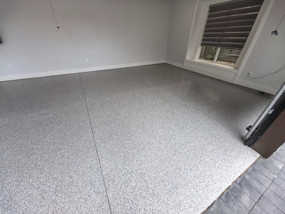 After — flake system, first bay — Parkade · Richmond · Decorative flake