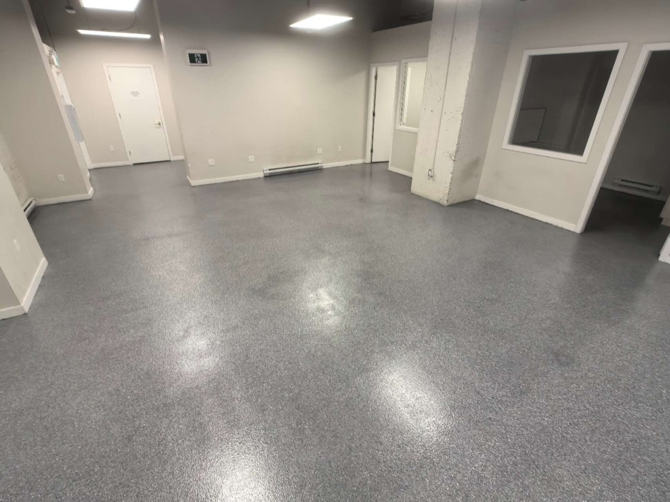After — common area — Institutional · Vancouver · Flake + safety markings