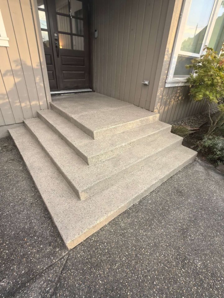 After — coated, slip-resistant treads — Exterior stairs · Burnaby · Slip-resistant coating