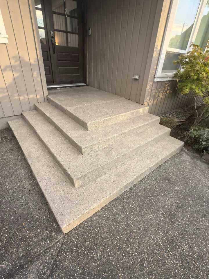 After — coated, slip-resistant treads — Exterior stairs · Burnaby · Slip-resistant coating