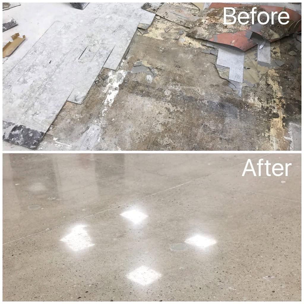concrete polishing before and after Vancouver